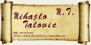 Mihajlo Talović vizit kartica
